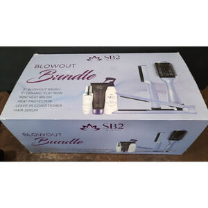 SB2 by Sutra Blowout Bundle Hair Tool Set Open Box Flat Iron Brush Serum